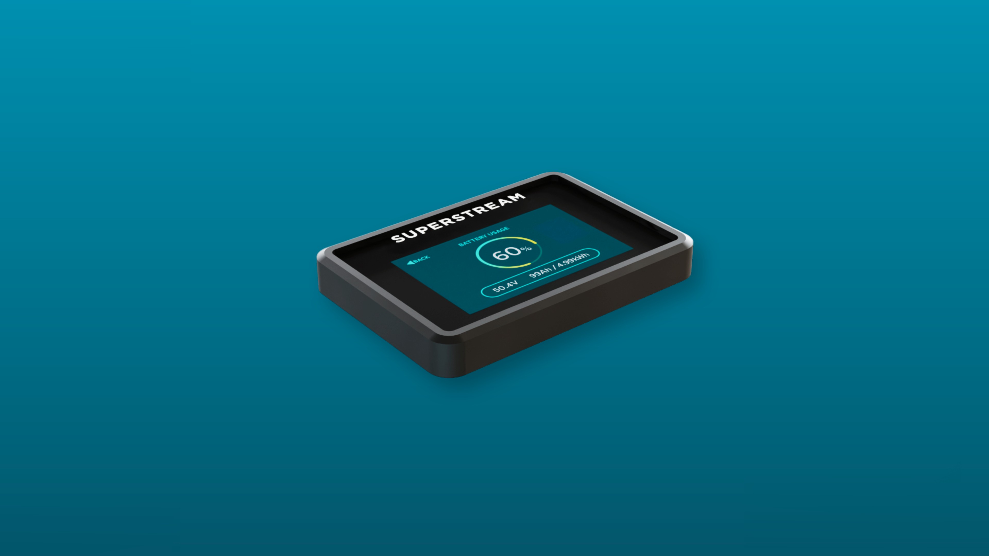 Superstream telemetry display showing battery usage